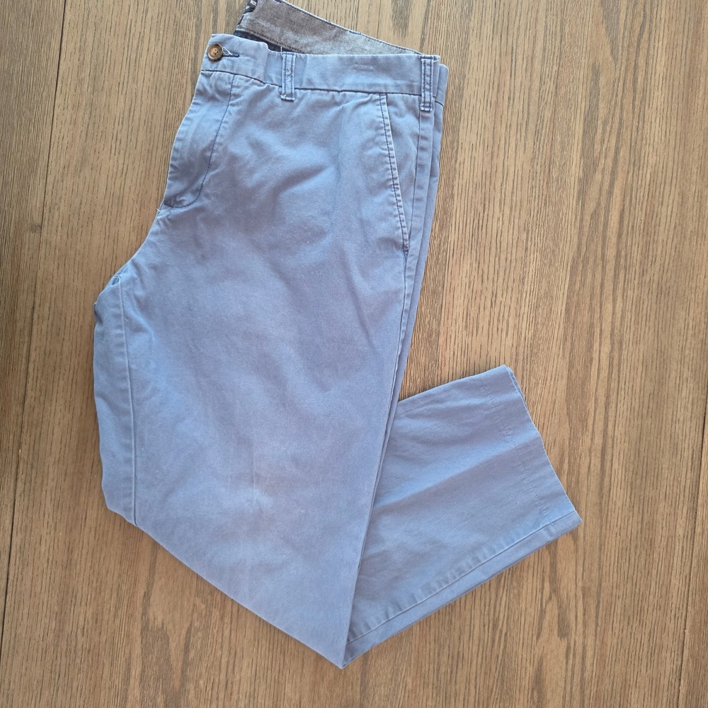 Tommy Hilfiger Tailored Fit Chino Pants Mens 38x34 Blue Gray Cotton Flat Front